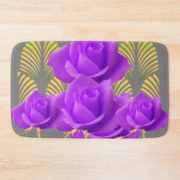 Item preview,   PURPLE ROSES ART DECO GREY GOLD DESIGN   designed and sold by sharlesart.