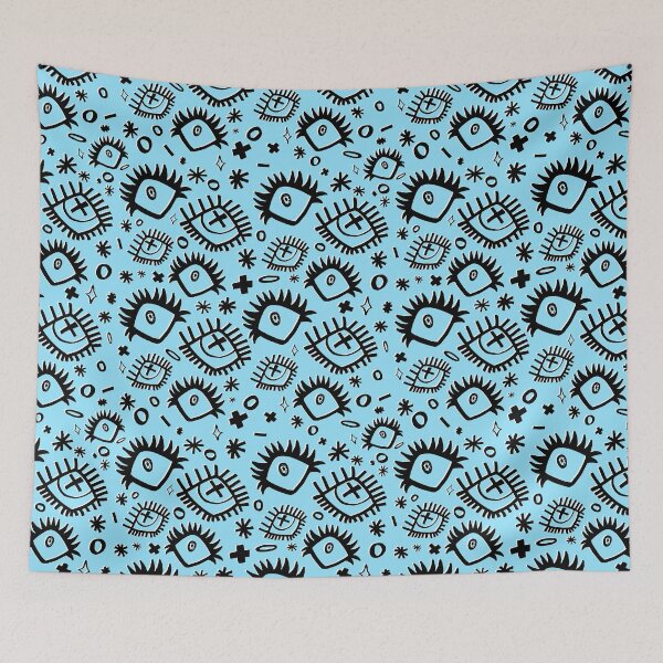 Item preview, Baby Blue Trippy Eye Doodle Pattern (Drawn With Sharpie) designed and sold by JynnDoesArt.
