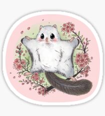 Flying Squirrel with Cherry Blossom Sticker