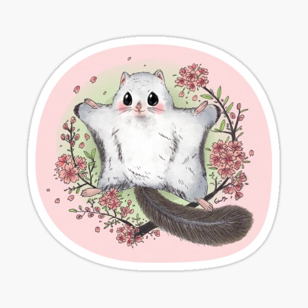 Item preview, Flying Squirrel with Cherry Blossom designed and sold by ednama.
