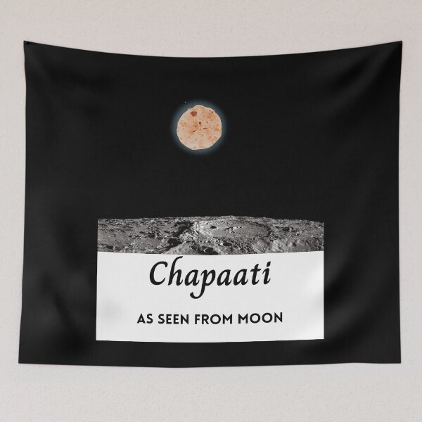 Item preview, Chapaati As Seen From Moon 2 (in black) | Funny Desi designed and sold by CosmicStory.