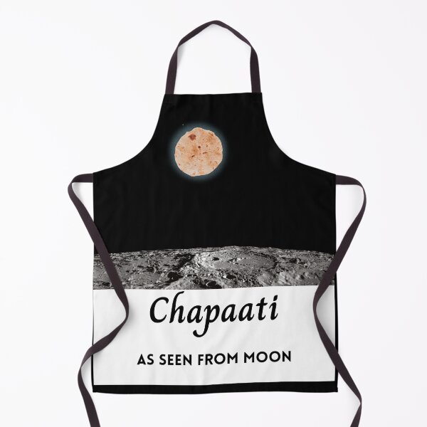 Item preview, Chapaati As Seen From Moon 2 (in black) | Funny Desi designed and sold by CosmicStory.