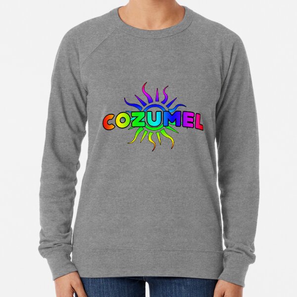 COZUMEL MEXICO TROPICAL SUN TYPOGRAPHY BEACH CARIBBEAN SEA Lightweight Sweatshirt