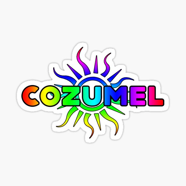 COZUMEL MEXICO TROPICAL SUN TYPOGRAPHY BEACH CARIBBEAN SEA