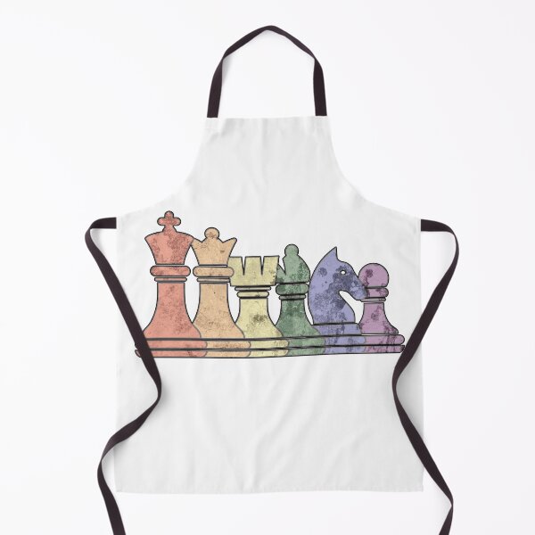 Item preview, Distressed Retro Chess Pieces in a Rainbow Row designed and sold by Happy Puppy Print On Demand.