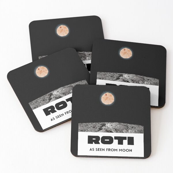 Item preview, Roti As Seen From Moon 1 (in black) | Funny Desi designed and sold by CosmicStory.