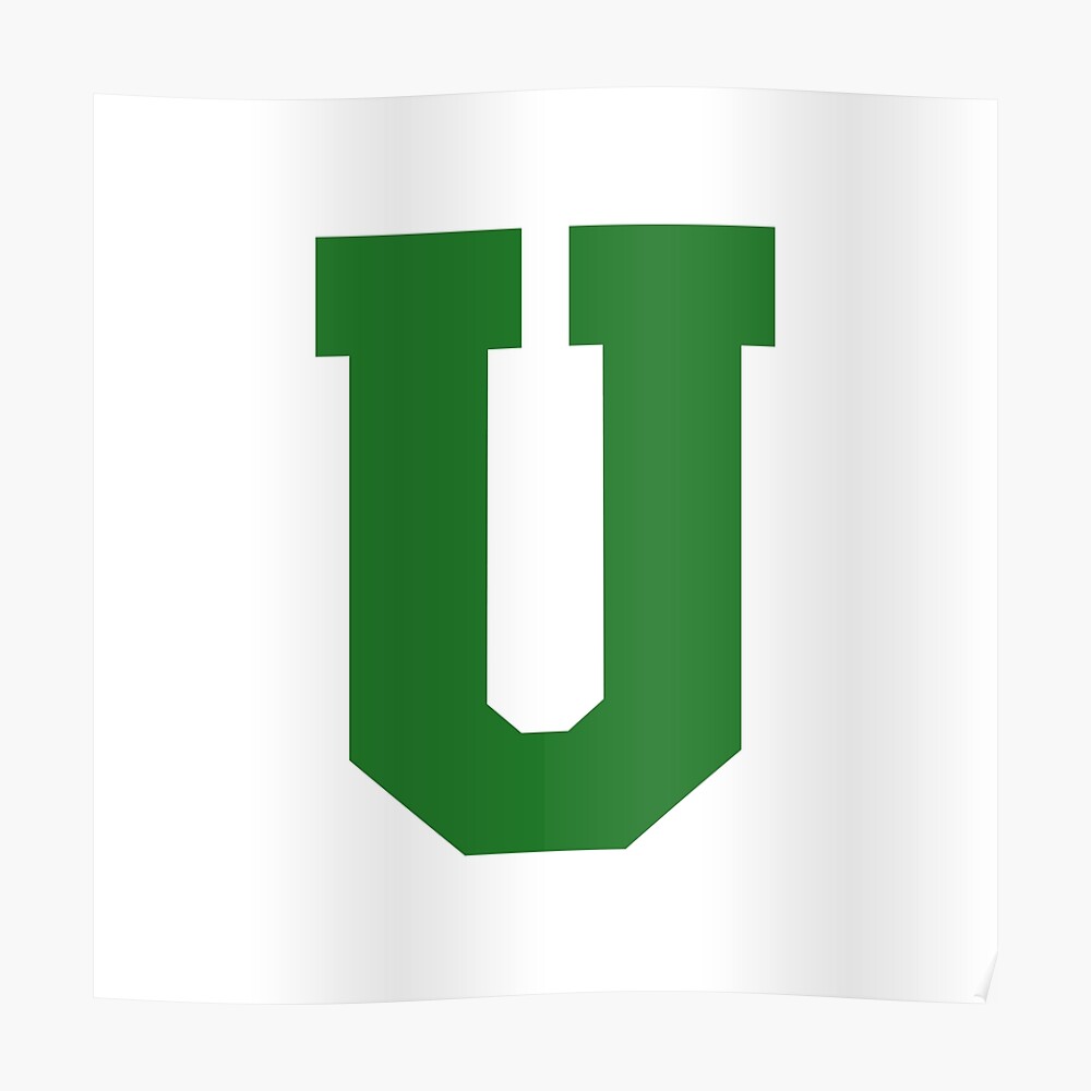 alphabet green u sports letter u poster by thecultstuff redbubble