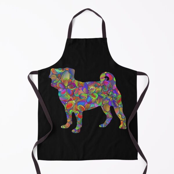 Item preview, Floral Pug Silhouette designed and sold by Pugstuff.