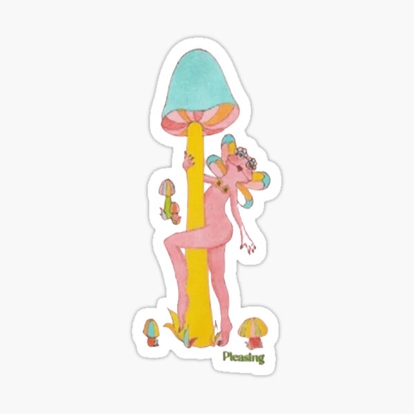 Vista previa del artículo con la obra «Rana rosada y agradable con flores de hongos de HS», diseñado y vendido por THE ONE ⭐⭐⭐⭐⭐ (20k).