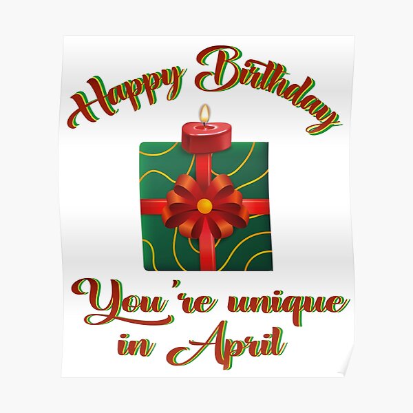 "Happy Birthday April' unique" Poster for Sale by dakidesigner Redbubble