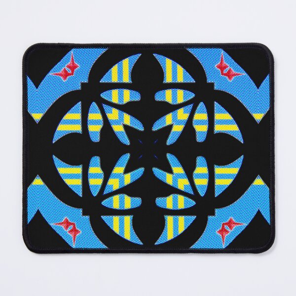 Item preview, GEOMETRIC ABSTRACT MASK PATTERN WITH ARUBAN FLAG COLORS - ARRUBA ONE HAPPY ISLAND 6. designed and sold by Ralek.