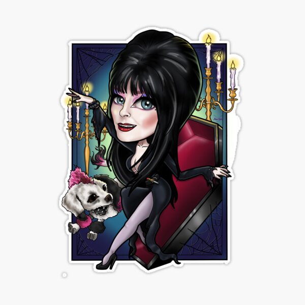 Elvira Halloween Coffin Scary Sticker for Sale by beetlemeier