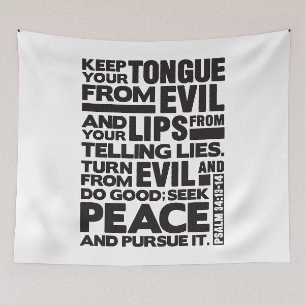Item preview, Psalm 34:13-14 Keep Your Tongue From Evil designed and sold by plushism.