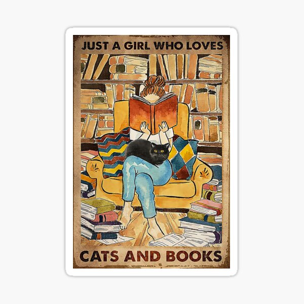 Just A Girl Who Loves Books Fun Nerd Cat Book' Sticker