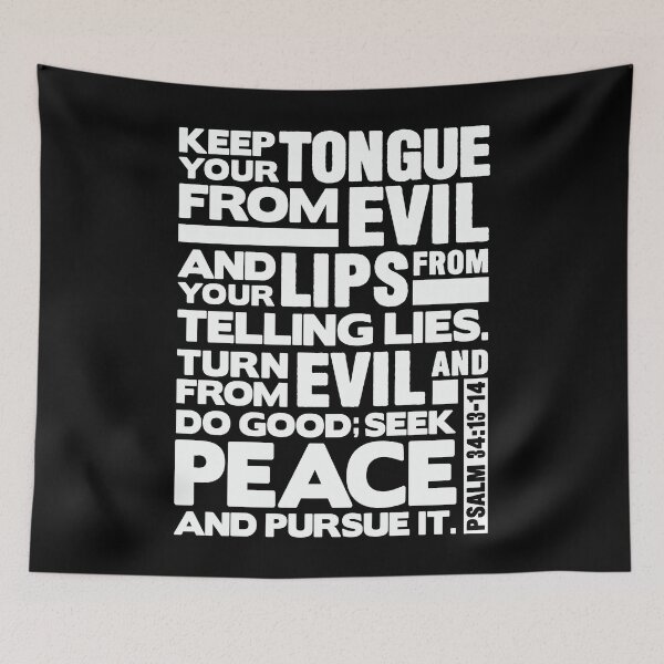 Item preview, Psalm 34:13-14 Keep Your Tongue From Evil designed and sold by plushism.
