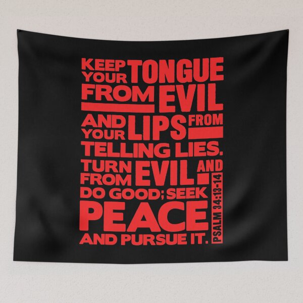 Item preview, Psalm 34:13-14 Keep Your Tongue From Evil designed and sold by plushism.