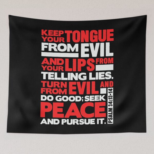 Item preview, Psalm 34:13-14 Keep Your Tongue From Evil designed and sold by plushism.