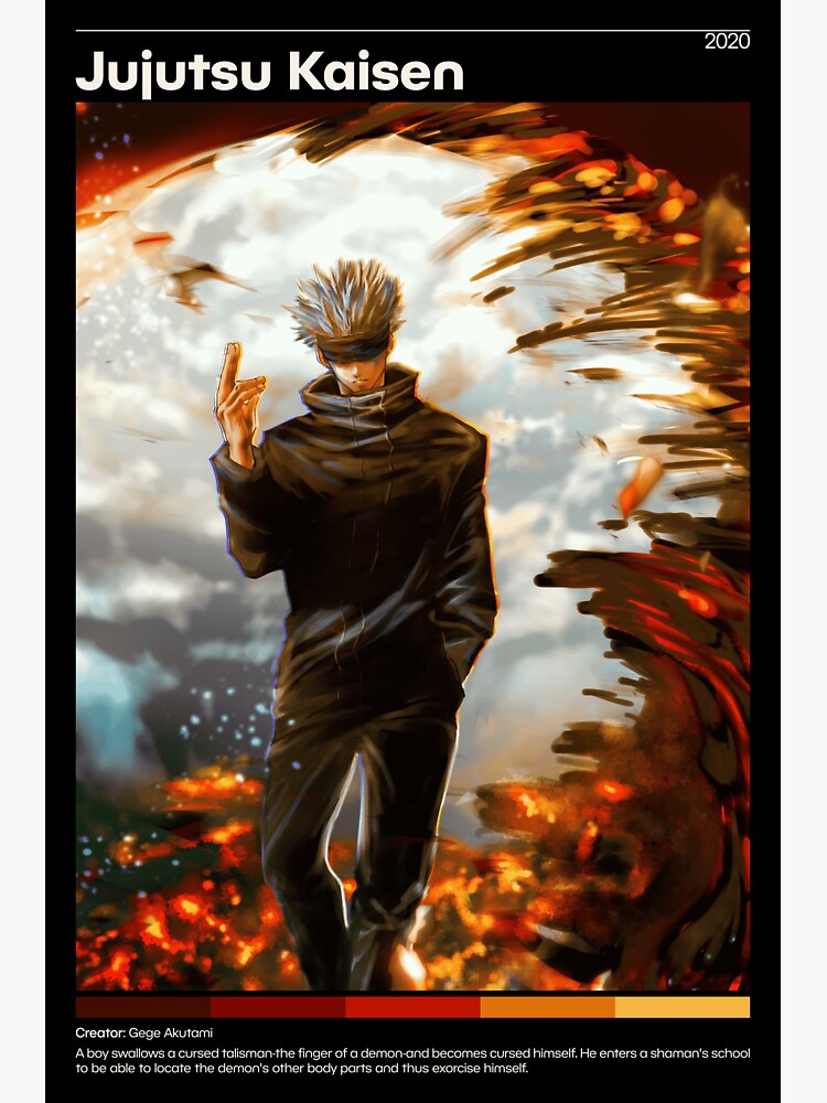 Pegatina «impresión Del Cartel Del Animado De Jujutsu Kaisen Póster De