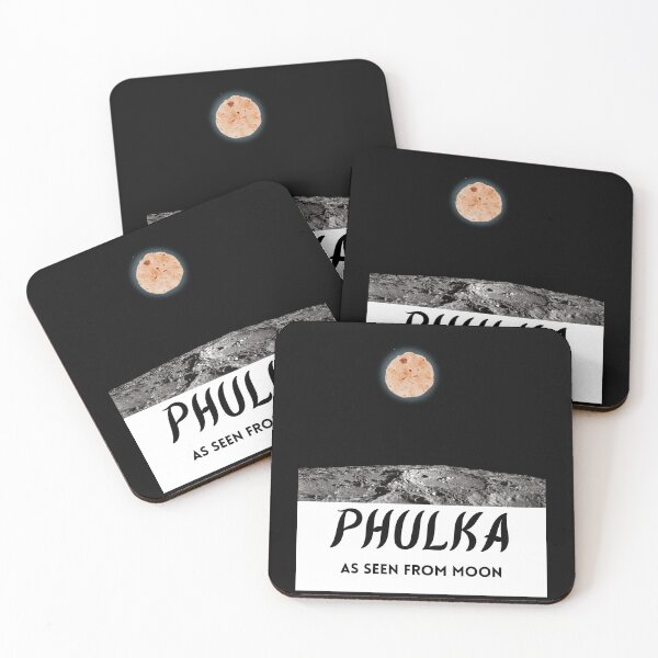Item preview, Phulka As Seen From Moon 1 (in black) | Funny Desi designed and sold by CosmicStory.