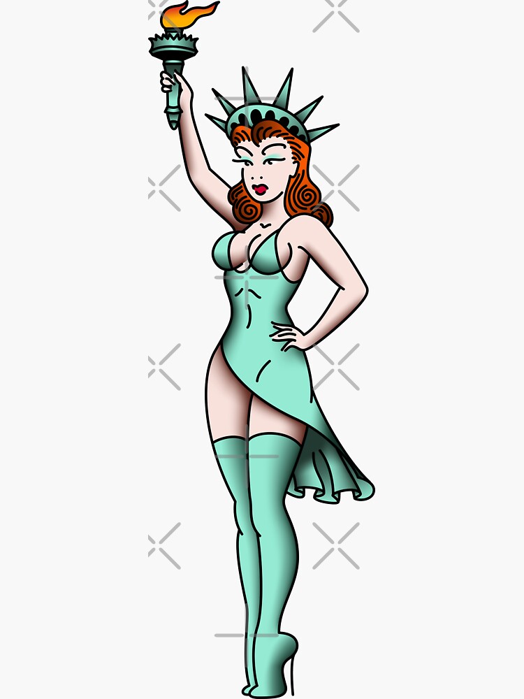Thumbnail 3 of 3, Sticker, Salty-Dog2 Lady Liberty designed and sold by Salty-Dog2.