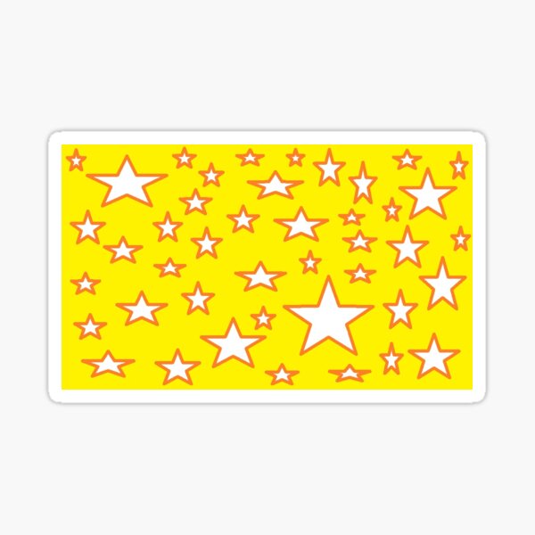 Art By Miss Katrina L Slomczynski KABFA "White Stars on Gold Yellow background" Sticker