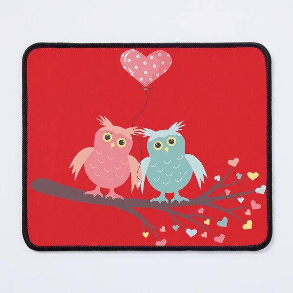 Item preview, Owls in love are sitting on the branch with heart shape balloon-cute designed and sold by PRT-SHIRTS.