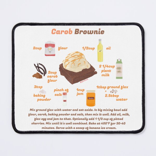 Aperçu de l'œuvre Recette de brownie aux caroubes avec crème glacée créée et vendue par onepiconetreat.