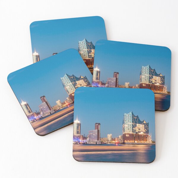 Item preview, Elbphilharmonie in the HafenCity in Hamburg at night designed and sold by dieterich.