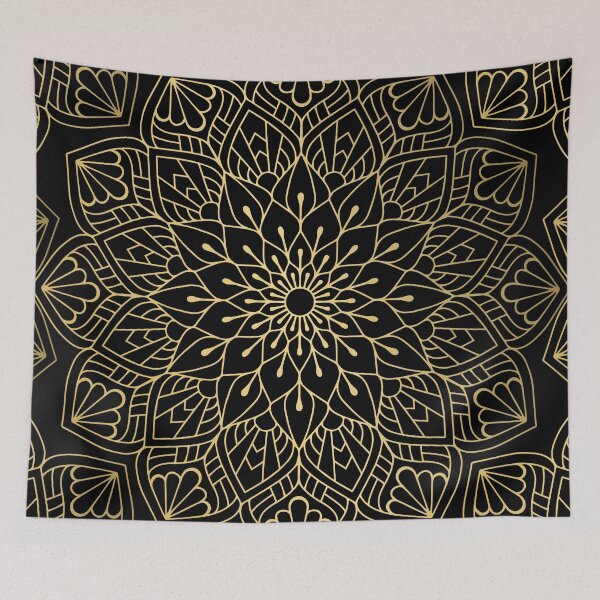 Item preview, Gold Mandala Pattern On Black designed and sold by Vic Torys ☆.