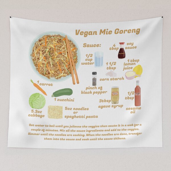 Item preview, Mie Goreng Recipe Vegan designed and sold by onepiconetreat.