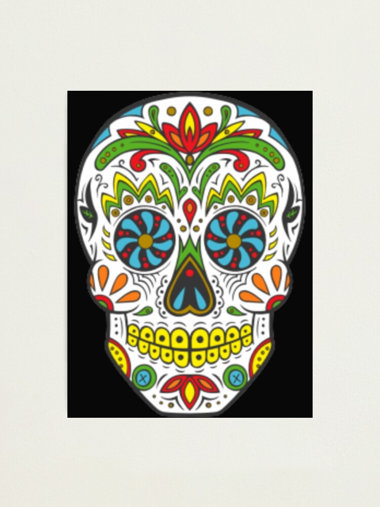 "TotenkopfIllustration Temporäres Tattoo aus Zuckerschädel Día De