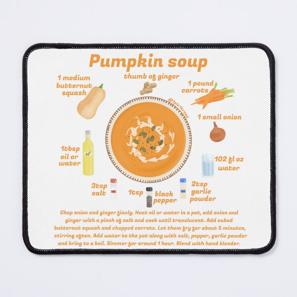 Item preview, Pumpkin Soup Recipe designed and sold by onepiconetreat.