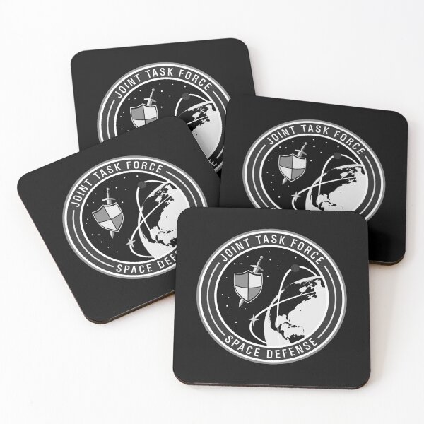 Item preview, Joint Task Force–Space Defense shield - black and white designed and sold by trendistudio.