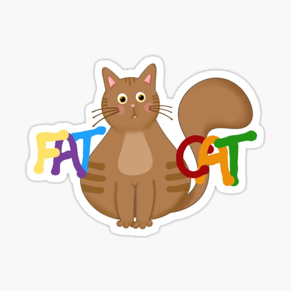 Fat Black Cat Sticker, 3 Fatty Kitty, Fat Cat, Black Cat, Cute, Adorable,  Kitty Kat, Kitty Cat, Sticker, Fluffy, Furry, Kiss-cut Stickers 