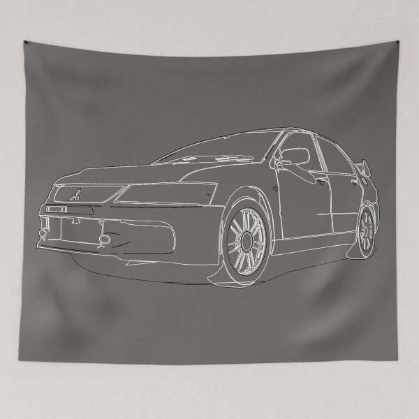 Item preview, white Mitsubishi EVO Rallyart JDM Drift tokyo petrol head japan nippon car badge designed and sold by angelpardo.