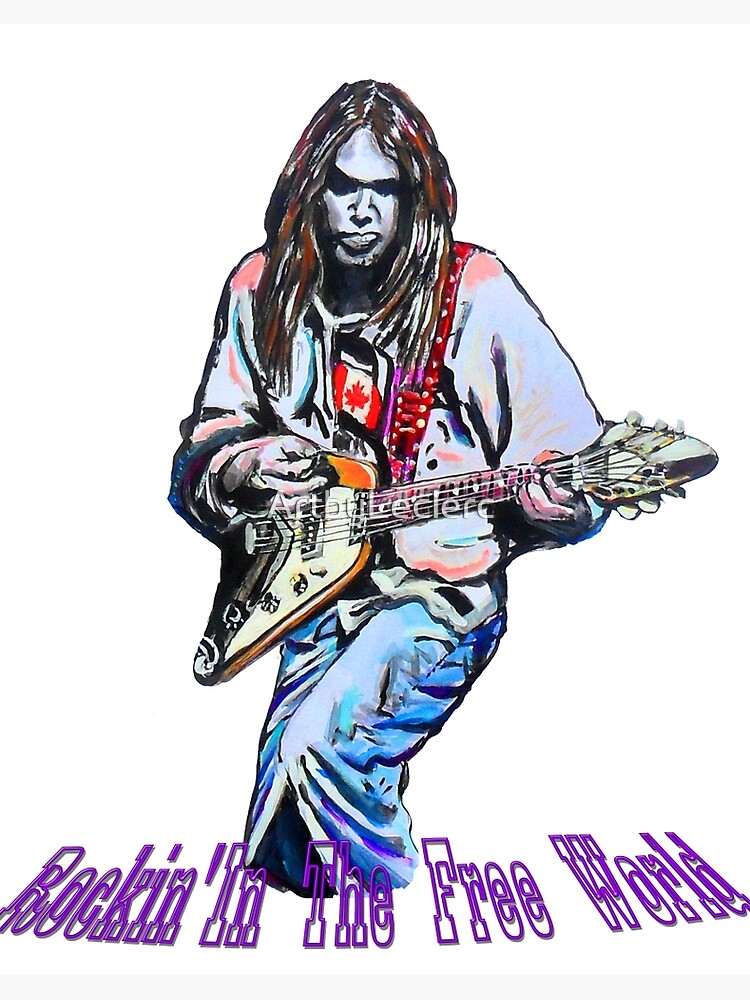 Rockin In The Free World Neil Young Art Board Print By Artbyleclerc Redbubble