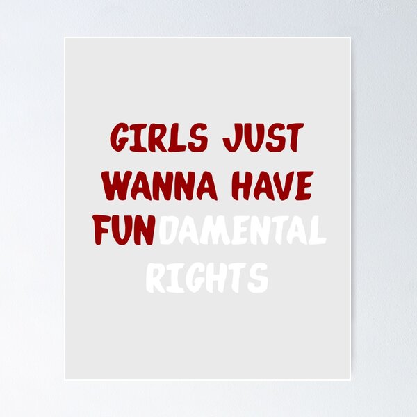 Girls Just Wanna Have Sun Poster  Funny Quote Wall Art for Girls Room –  Postermod