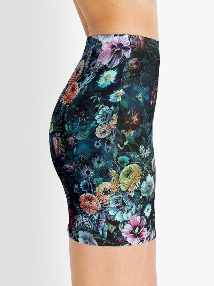 Thumbnail 2 of 4, Mini Skirt, Night Garden designed and sold by RIZA PEKER.