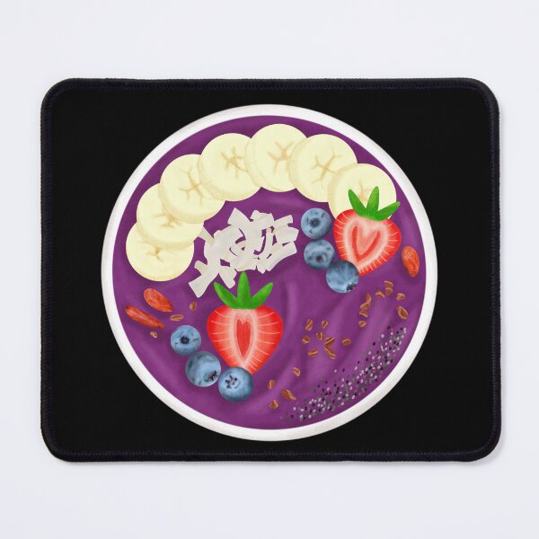 Item preview, Smoothie Acai Fruit Bowl Purple on Black designed and sold by onepiconetreat.