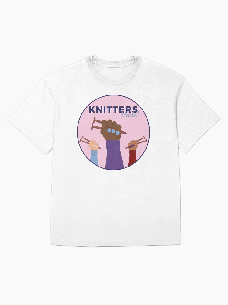 Thumbnail 3 of 7, Oversized T-Shirt, Knitters Unite designed and sold by thisgalknows.
