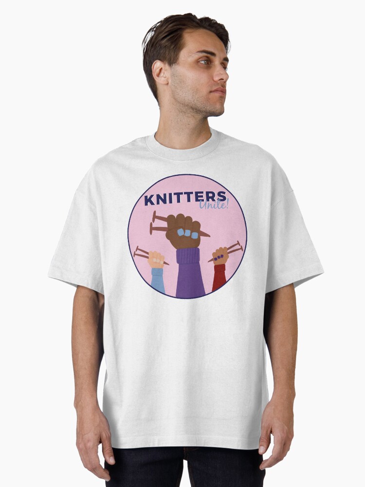 Thumbnail 1 of 7, Oversized T-Shirt, Knitters Unite designed and sold by thisgalknows.