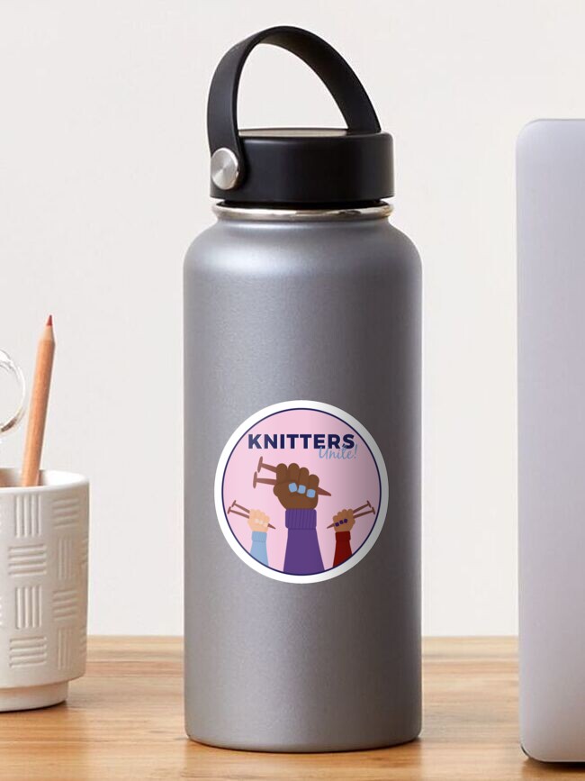 Thumbnail 1 of 3, Sticker, Knitters Unite designed and sold by thisgalknows.