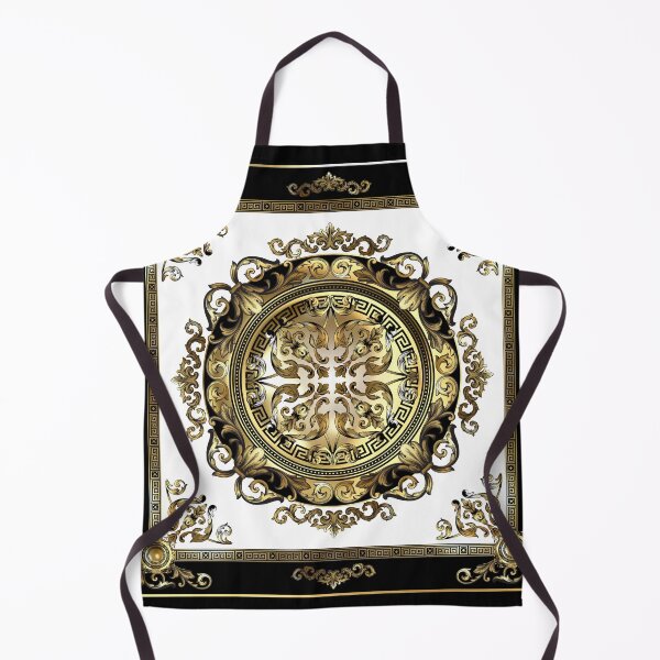 Item preview, Ornate Baroque White Gold Black Greek Key Meander designed and sold by Yiorgos Designs.