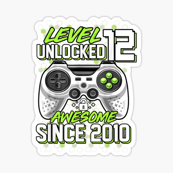 12 Year Old Gamer Boy 12nd Perfect Birthday Gaming Classic Round Sticker