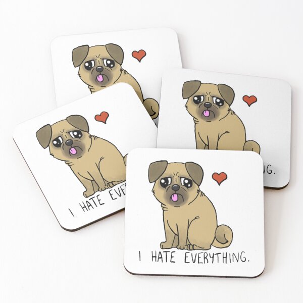 Item preview, I Hate Everything - Derpy Pug designed and sold by KirkutisRasius.