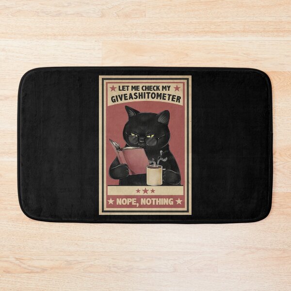 Item preview, Black Cat Read Book Giveashitometer designed and sold by Donna Gomez.