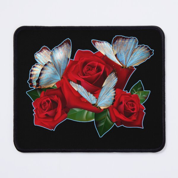 Item preview, Red Roses and Blue Butterflies - Color 07 - Blue Contour  designed and sold by SumarUp.