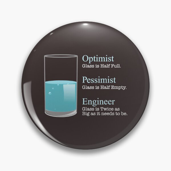 Item preview, Optimist Pessimist Engineer Funny Tee designed and sold by MilasKloser.