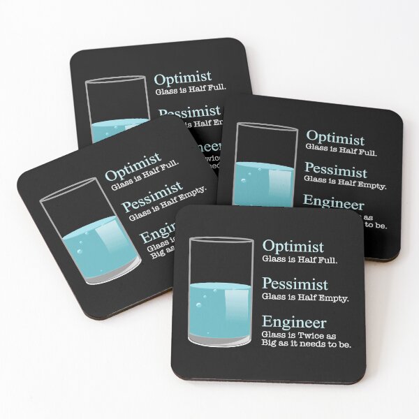 Item preview, Optimist Pessimist Engineer Funny Tee designed and sold by MilasKloser.