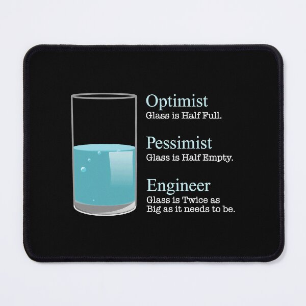 Item preview, Optimist Pessimist Engineer Funny Tee designed and sold by MilasKloser.